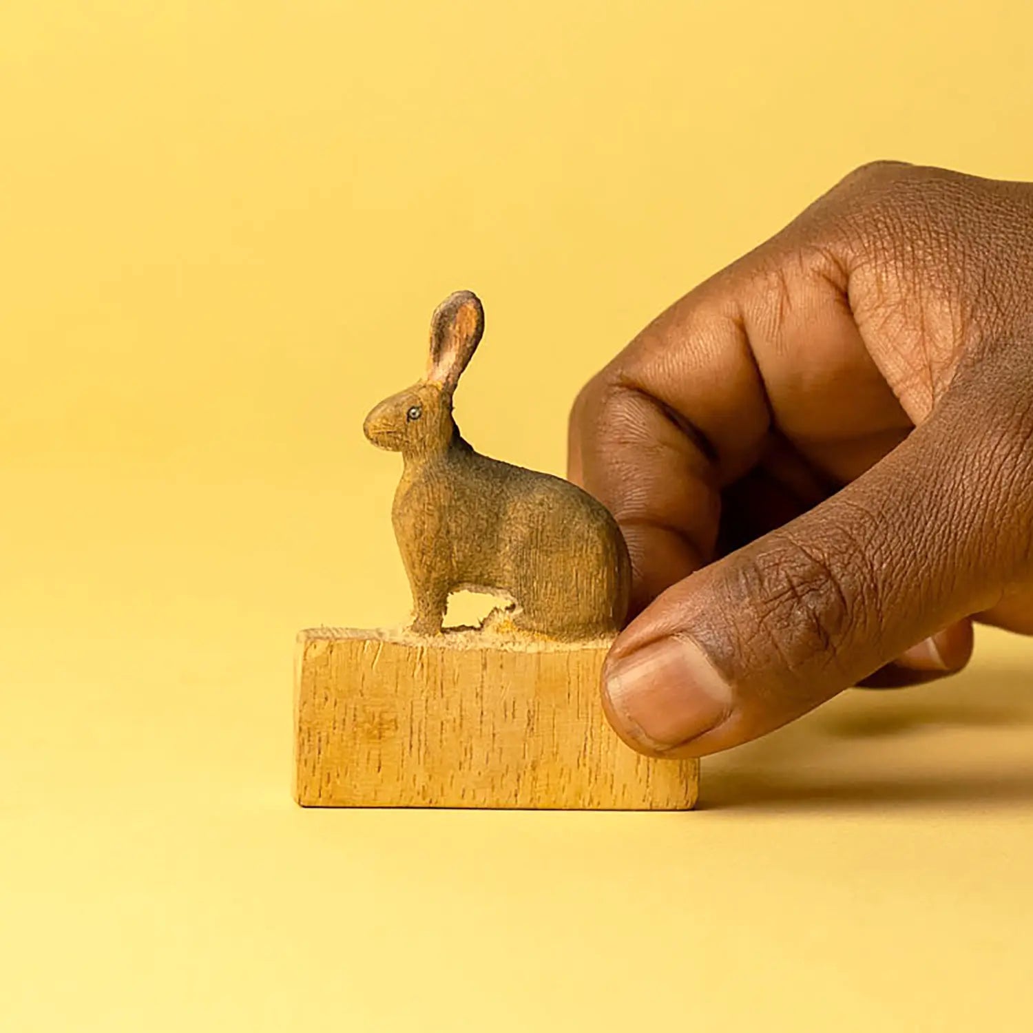 Hare Hand-carved Magnet