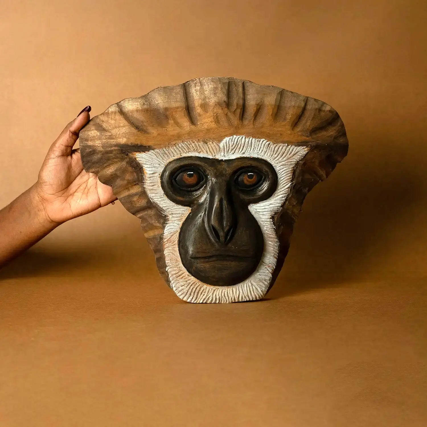 Hoolock Gibbon Hand-Carved Mask