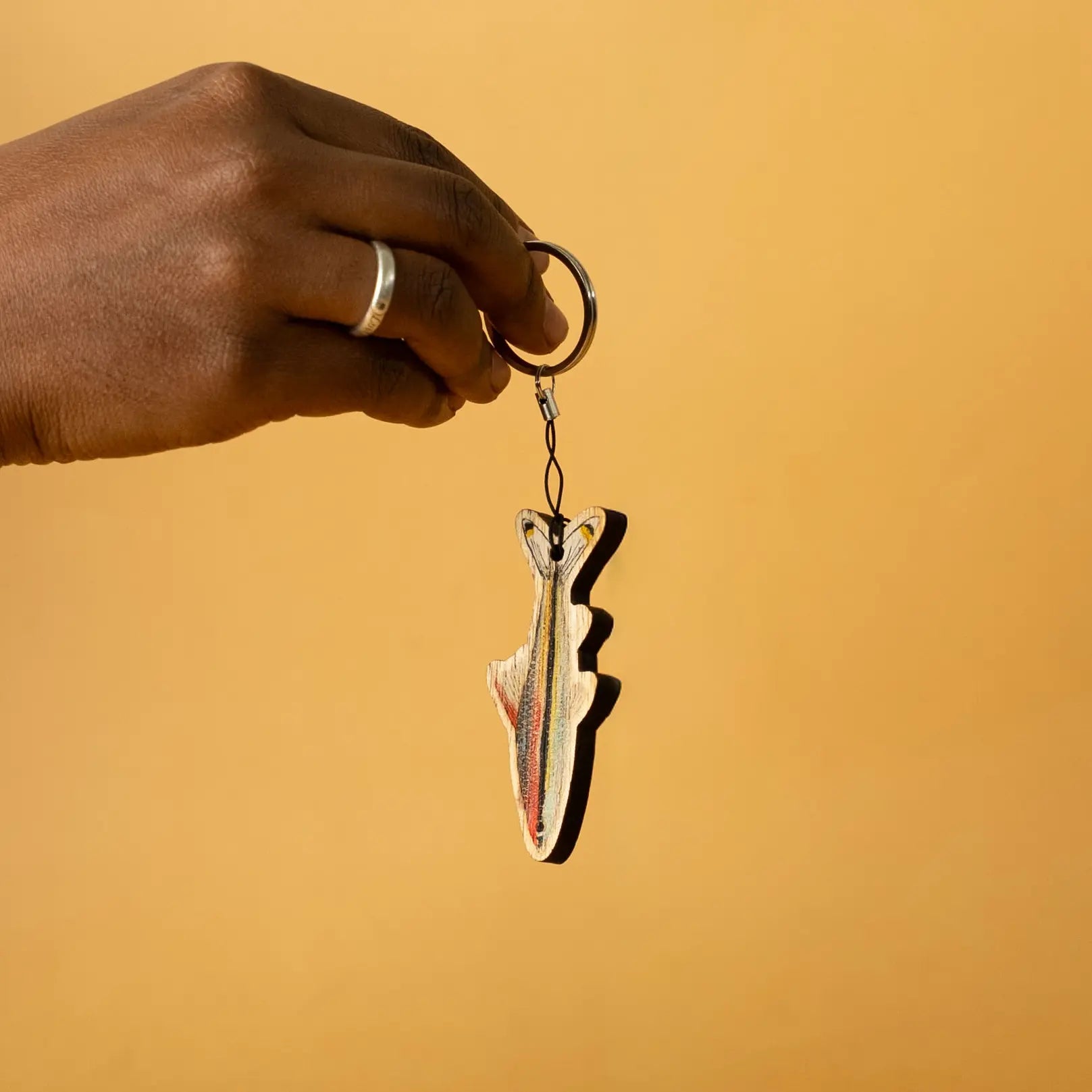 Miss kerala fish Hand-Painted Keychain