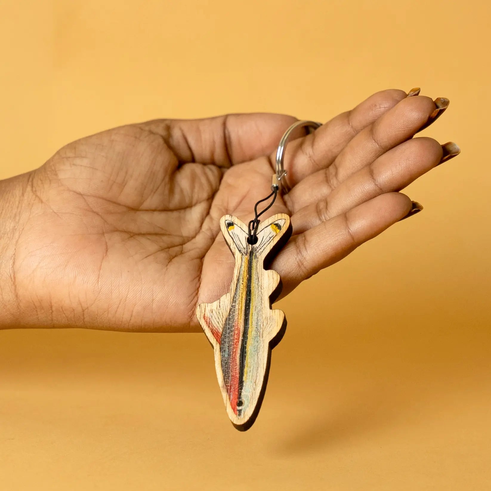 Miss kerala fish Hand-Painted Keychain
