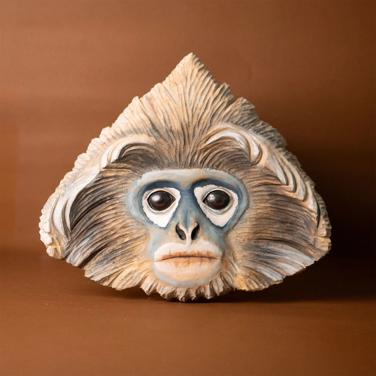 Phayre's Leaf Monkey Hand-Carved Mask