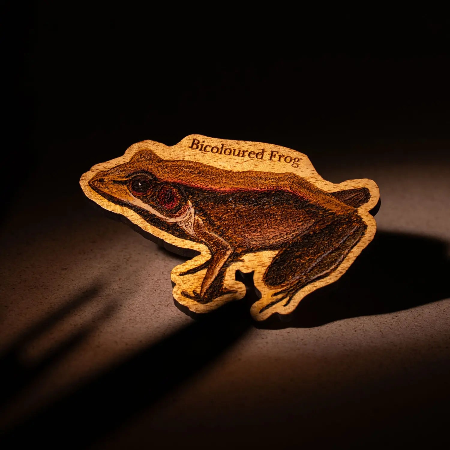 Bi-coloured Frog Wooden Magnet