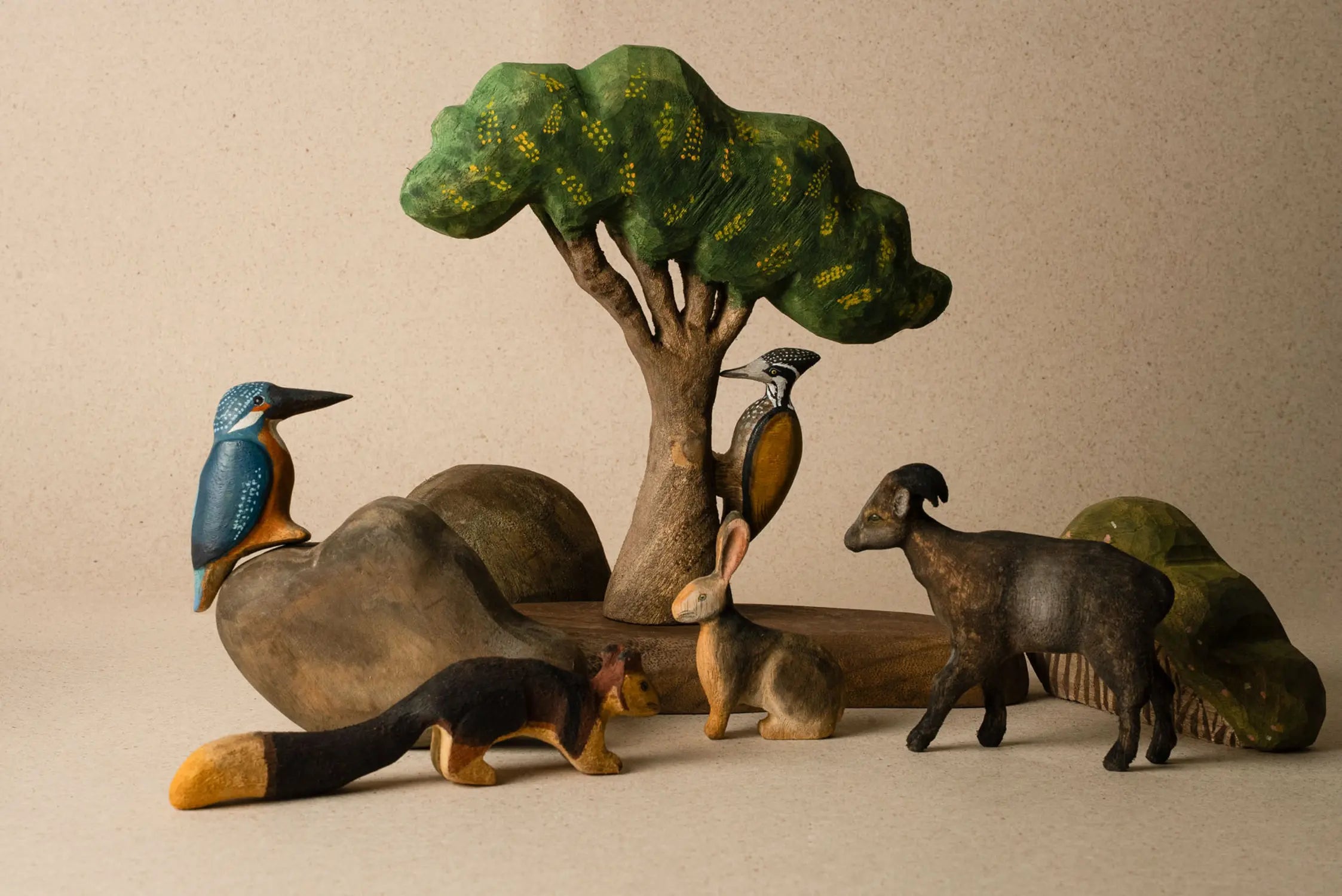 Nilgiri Forest Wooden Set - Senna Tree (Set of 5 Animals)